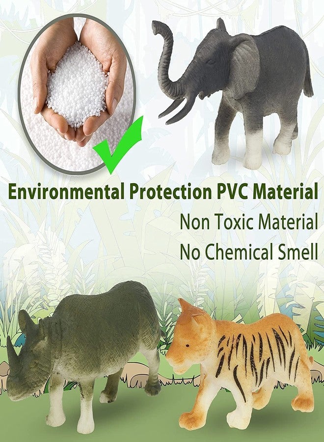 Mallexo 27Pcs Combo of Jungle & Dinosaur Animal Toys for Kids - Mix Animal Figures - Small Size Multicolor - Educational Forest Animal Set - Image 2